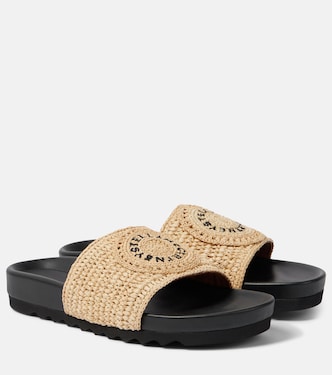 Elyse logo raffia slides | Stella McCartney