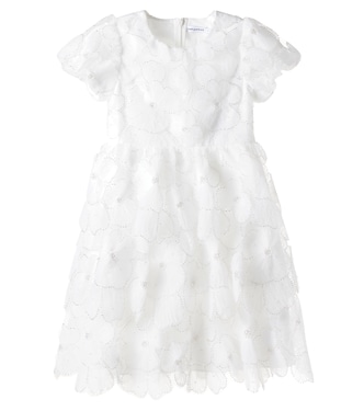 Ruffled embroidered dress | Self-Portrait Kids