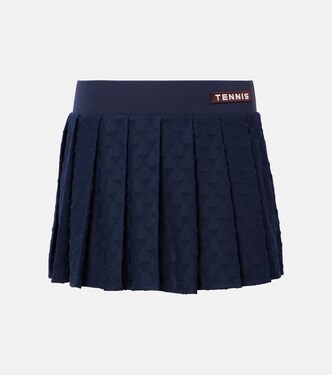 Pleated terry jacquard miniskirt | Tory Burch