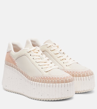 Nama leather wedge sneakers | Chloé
