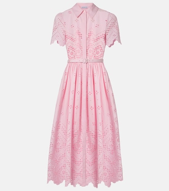 Broderie anglaise cotton midi dress | Self-Portrait