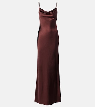 Embellished satin gown | Self-Portrait