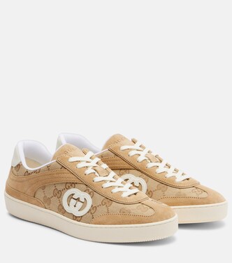 Sneakers G75 GG aus Canvas mit Veloursleder | Gucci