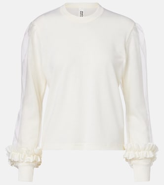 Tulle-trimmed wool sweater | Noir Kei Ninomiya
