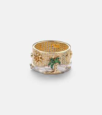 24 Heures 9kt gold (375/1000) ring with gemstones | Yvonne Léon