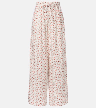 Floral cotton-blend poplin wide-leg pants | Dolce&Gabbana