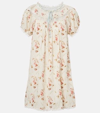 Floral lace-trimmed cotton poplin minidress | Dôen