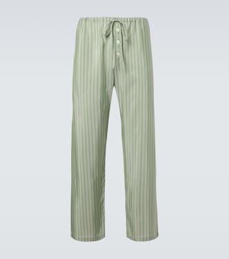 Sylvan striped silk straight pants | Bode