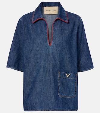 VGold denim top | Valentino