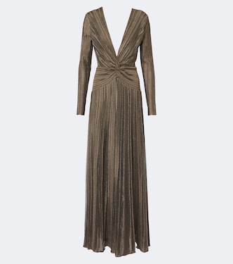 Dabney pleated silk-blend lamé gown | Ralph Lauren Collection