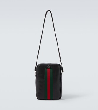 Web Trademark Mini leather crossbody bag | Gucci