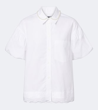 Embellished scalloped cotton blouse | Simone Rocha