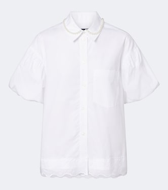 Embellished scalloped cotton shirt | Simone Rocha