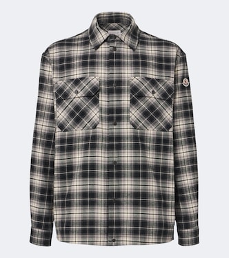Checked cotton flannel zip-up shirt | Moncler