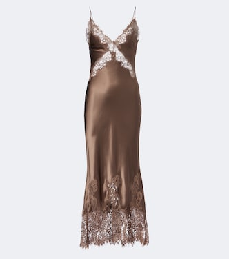 Ellen lace-trimmed silk slip dress | Rebecca Vallance