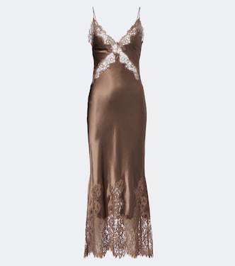 Ellen lace-trimmed silk slip dress | Rebecca Vallance