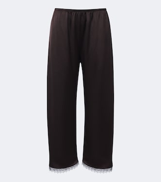 Pantalones anchos Barb de satén y encaje | Leset