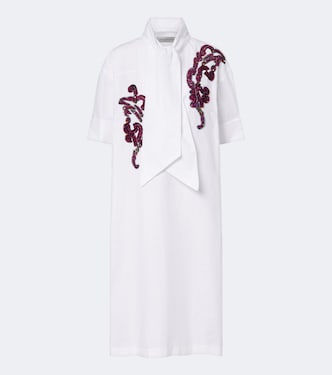 Besticktes Midikleid aus Baumwollpopeline | Dries Van Noten