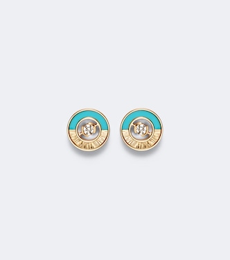 Possession Vibrant Palace 18kt rose gold earrings with turquoise and diamonds | Piaget