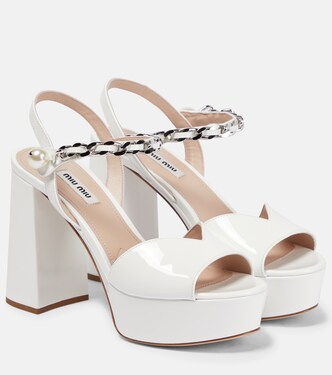 Patent leather platform sandals | Miu Miu