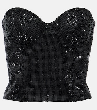 Gabra crystal-embellished bustier top  | Costarellos