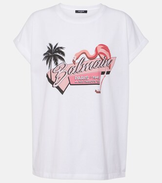 T-shirt Rosa Flamingo en coton | Balmain