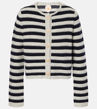 Striped wool and cashmere cardigan | Jardin des Orangers