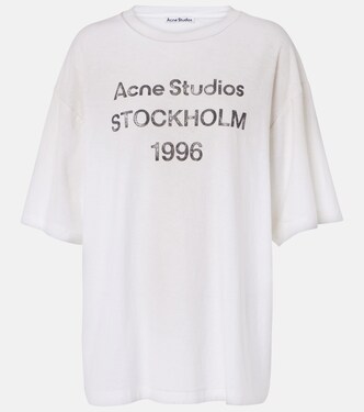 Distressed logo cotton and hemp T-shirt | Acne Studios