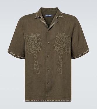 Flavio embroidered linen bowling shirt | Frescobol Carioca