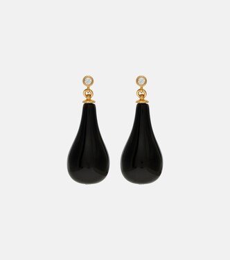 Onyx gold-plated drop earrings | Toteme