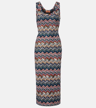Zigzag lamé midi dress | Missoni