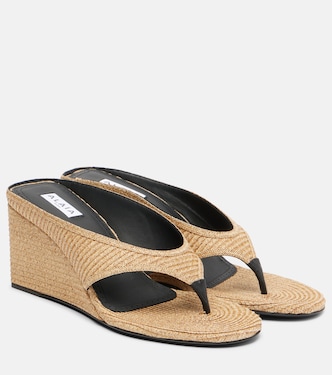 Cube 75 woven wedge thong sandals | Alaïa