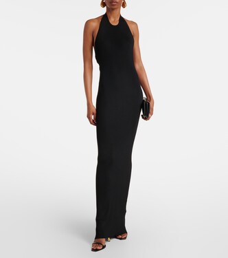 Ribbed-knit halterneck maxi dress in black - Nili Lotan | Mytheresa