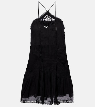 فستان قصير من القطن مقلّم بالدانتيل Geraldin | Marant Etoile