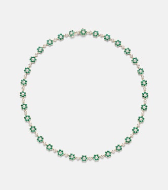 Choker Flora Small en or 18 ct, émeraudes et diamants | Anita Ko