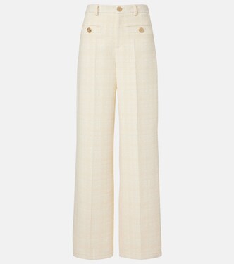 Checked cotton-blend tweed wide-leg pants | Gucci