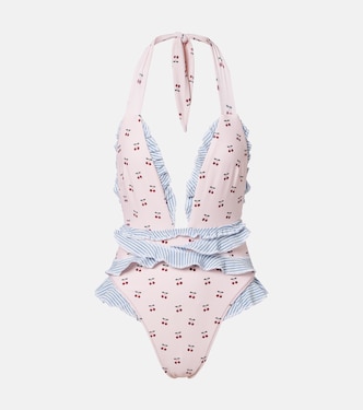 Tropez printed ruffled swimsuit | Montce
