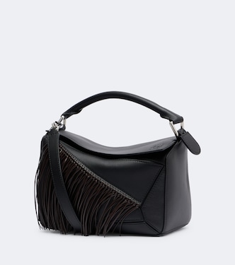 Bolso Puzzle Small de piel con flecos | Loewe