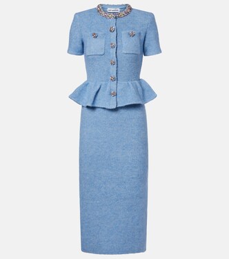 Embellished knitted midi dress | Self-Portrait