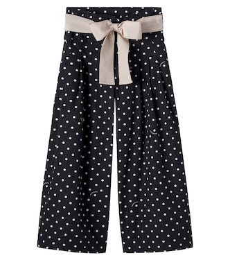 Polka-dot cotton poplin pants | Monnalisa