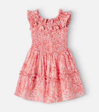 Amber floral ruffled cotton-blend dress | Poupette St Barth Kids