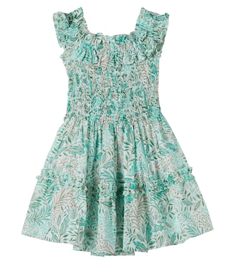 Amber printed ruffled cotton-blend dress | Poupette St Barth Kids
