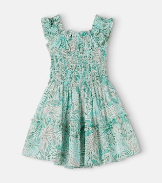 Amber printed ruffled cotton-blend dress | Poupette St Barth Kids