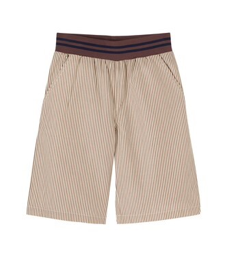 Striped cotton poplin Bermuda shorts | Mini Rodini