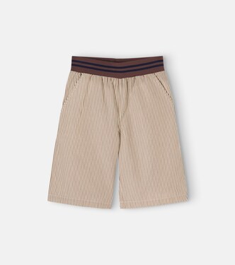 Striped cotton poplin Bermuda shorts | Mini Rodini