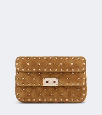 Rockstud Spike Small suede top-handle bag | Valentino Garavani