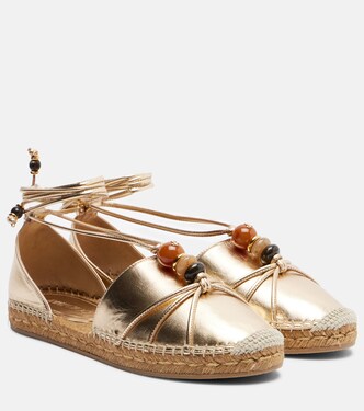 Lemi缀饰皮革草编鞋 | Jimmy Choo