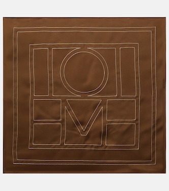 Embroidered monogram silk scarf | Toteme