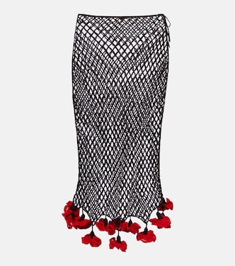 Open-knit cotton midi skirt | Alaïa