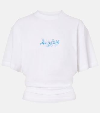 Top in jersey di cotone con logo | Balenciaga